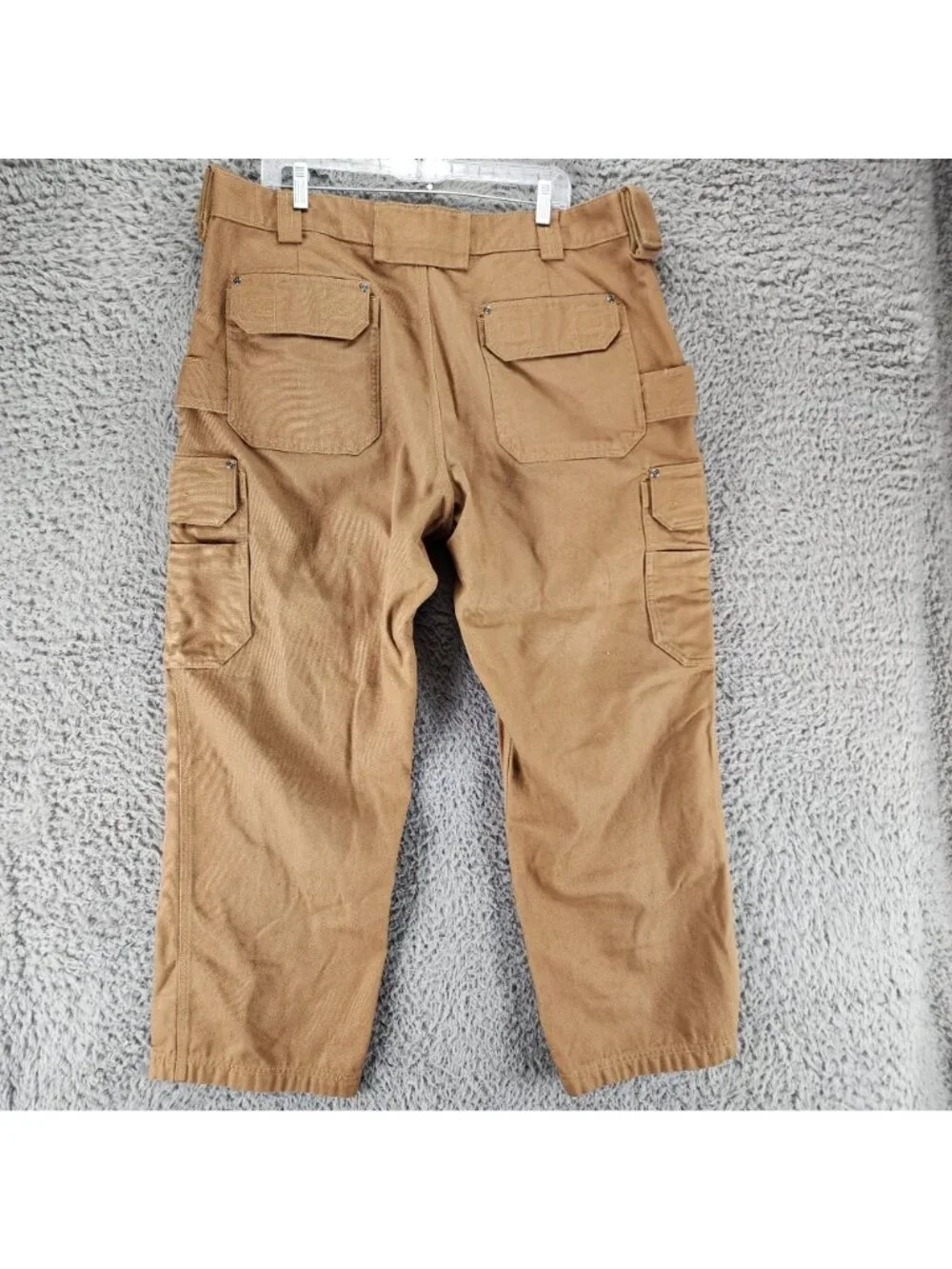Duluth Pants Mens 40x30 Brown Double Knee Cotton Mid Rise Cargo